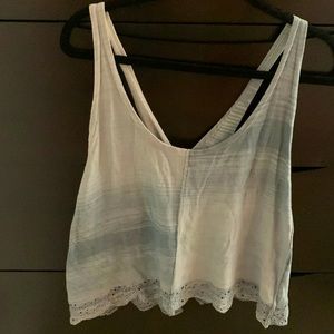 Free people blue/gray cross cross sweater tank, size M